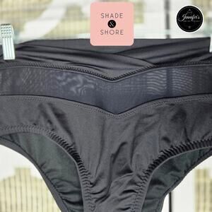 Shade & Shore Women's Black Mesh High Waisted Bikini Bottom Size Medium
